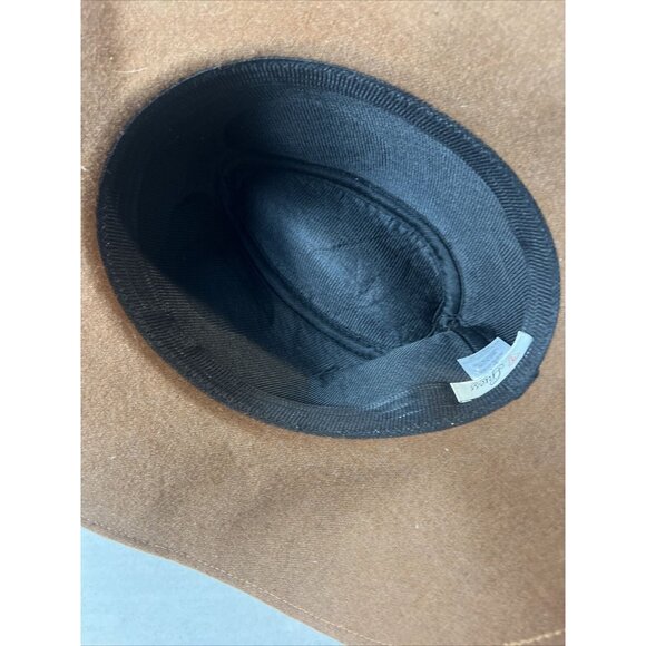 Guess Brown Wool Gold Chain Accent Floppy Brim - Picture 5 of 6